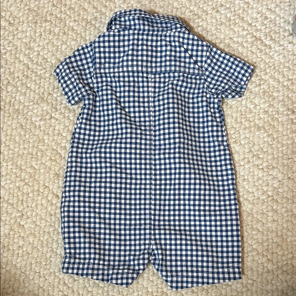 Carter's Navy and White Checkered Baby Romper